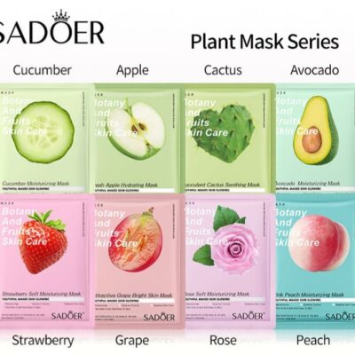 10 Pieces Fruit Mask SADOER Avocado Rose Hydrating Moisturizing Tablets skin care