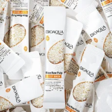 50pcs,100pcs/pack BIOAQUA Rice Raw Pulp Sleeping Masks Moisturizing Brightening Face Mask Skincare Sleep Face Mask