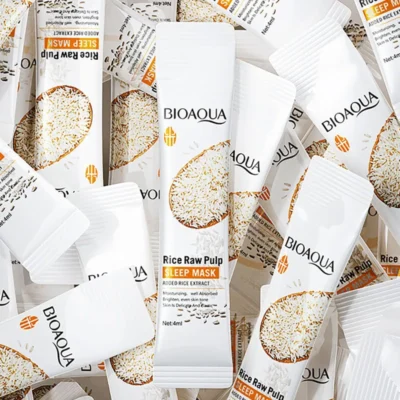 50pcs,100pcs/pack BIOAQUA Rice Raw Pulp Sleeping Masks Moisturizing Brightening Face Mask Skincare Sleep Face Mask