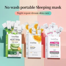 60pcs/box Rice Aloe Collagen Firming Mask Protein Face Care Moisturizing Hydrating Face Masks Wash-Free Sleeping Mask Skin Care