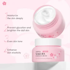 LAIKOU 60g Japan Sakura Essence Cream Cherry Blossom Facial Cream Moisturizing Reduce Wrinkle Brighten Skin Skin Care - Image 4