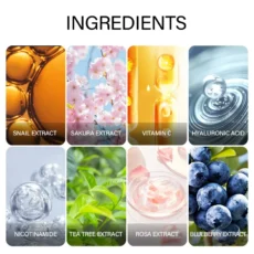 LAIKOU Serum Japan Sakura Essence Moisturizing Hyaluronic Acid Pure 24K Gold Brightening Vitamin C Face Serum Care Skin - Image 2