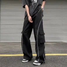 Oversized Black Sweatpants Men Side Stripe Basic Cargo Pants Lady Y2K Streetwear Baggy Jogger Men Women Casual Korean Fashion - Image 4