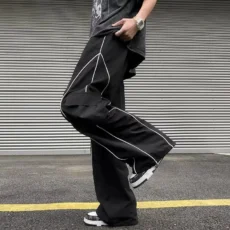 Oversized Black Sweatpants Men Side Stripe Basic Cargo Pants Lady Y2K Streetwear Baggy Jogger Men Women Casual Korean Fashion - Image 5