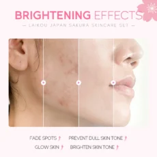 Sakura Skin Care Sets Face Cream Eye Cream Facial Cleanser Reduce Acne Blackhead Korean Cosmetics Face Care Eyes Care Skincare - Image 2