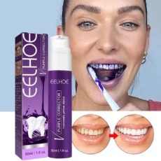 V34 Purple Whitening Toothpaste Refreshing Breath Removal Plaque Corrector Teeth Reduce Yellowing Oral Cleaning Enamel Care - Image 2