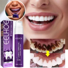 V34 Purple Whitening Toothpaste Refreshing Breath Removal Plaque Corrector Teeth Reduce Yellowing Oral Cleaning Enamel Care - Image 3