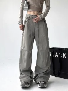 Y2K Parachute Pants Women Spring Summer High Street Hip Hop Oversize Pockets Cargo Trousers American Baggy Wide Leg Pants - Image 2