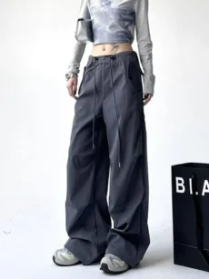 Y2K Parachute Pants Women Spring Summer High Street Hip Hop Oversize Pockets Cargo Trousers American Baggy Wide Leg Pants - Image 3