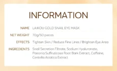 LAIKOU Golden Snail Eye Mask 50 pieces, eye care, moisturizing, moisturizing and nourishing eye mask - Image 5