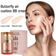 Butterfly Puff Air Cushion BB Cream Natural Concealer Face Base Makeup Breathable Whitening Moisturizing Oil Control CC Cream - Image 4