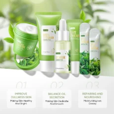 19pcs Gift Box Kit Green Tea Skin Rejuvenation Face Essence Korean Face Cream Fade Dark Circles Eye Cream Anti Aging Skin Care - Image 4