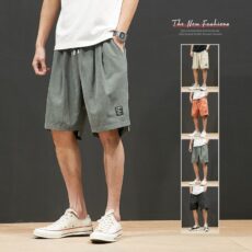 Large size shorts, fat man 5/5 pants, plus size linen pants, loose fitting Japanese workwear, summer outerwear - Image 5
