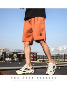 Large size shorts, fat man 5/5 pants, plus size linen pants, loose fitting Japanese workwear, summer outerwear - Image 2