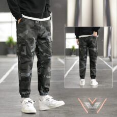 Camouflage work pants for men, trendy ankle binding, 9-inch long men's pants, plus size, chubby, loose, autumn and winter men's casual pants - Image 4