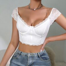 New Sexy and Pure Desire Style Lace Beautiful Back, Collecting Secondary Breasts, Gathering Fashion Solid Color Suspended Tank Top Underwear - Image 3