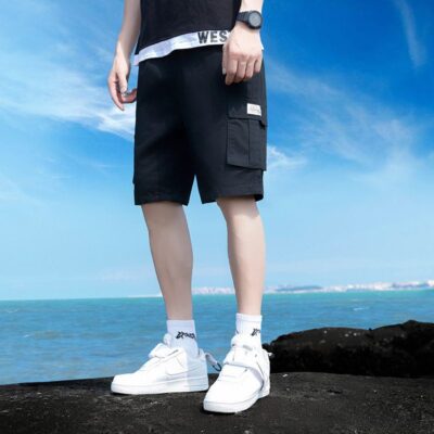 black shorts