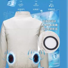 Long sleeved fan jacket, men's charging and cooling air conditioning suit, cooling and heatstroke prevention protective work suit - Image 3