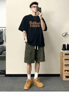 Men's Short sleeved T-shirt Summer T-shirt Mens Loose Half Sleeve Two Piece Set - Image 4