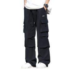 High Street Paratrooper Functional Work Suit Casual Pants Men's Spring and Autumn Trendy Loose Straight Leg Wide Leg Pants - Image 5