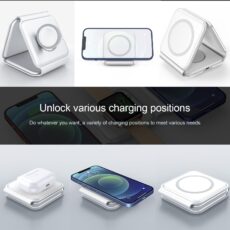 2 Pcs Mini 3-in-1 wireless charging 15W fast charging suitable for watches 4th generation wireless magnetic suction 8th generation headphones - Image 3