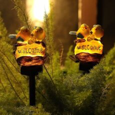 Solar resin floor lamp, outdoor courtyard animal, bird statue, lawn lamp, decorative garden lamp - Image 3