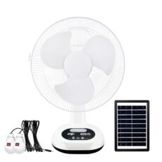 5 Units solar fan set, shaking head charging fan with light table fan - Image 5