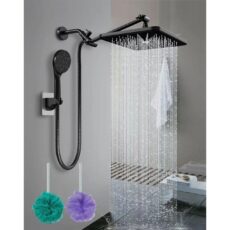 American style concealed shower head shower set socket extension rod bracket stainless steel handheld shower head set - Image 5