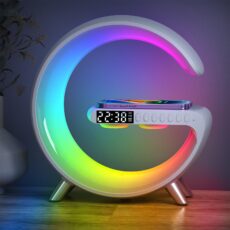 2 Pcs Wireless Bluetooth speaker, large G ambient light, mobile phone wireless charging clock, small night light, multifunctional speaker, small G speaker - Image 2