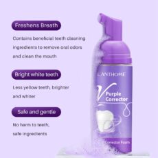 3 Bottles Lanthome Purple V Clean Teeth Mousse Teeth Mousse Fresh Breath Toothpaste - Image 4