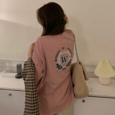 2025 summer new Korean version loose letter printed short sleeved t-shirt for female students trendy round neck top - Image 4