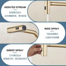 Kitchen faucet, hot and cold water washing, vegetable basin sink, splash proof, retractable stainless steel faucet - Image 3