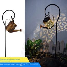 Iron hollow projection lamp solar outdoor waterproof courtyard garden kettle lamp lawn landscape plug-in decorative lamp - Image 3