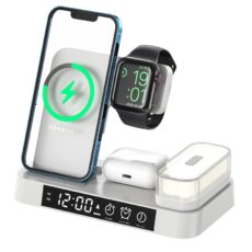 4 in 1 Clock Magnetic Night Light Base Suitable for All Watches, Mobile Phones, Wireless Fast Charging Chargers - Image 4