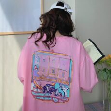 Trendy mid length front and back letter printed short sleeved T-shirt for women in spring and summer, new loose top - Image 4