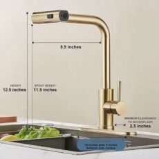Kitchen faucet, hot and cold water washing, vegetable basin sink, splash proof, retractable stainless steel faucet - Image 4