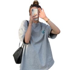 2025 summer new Korean version loose letter printed short sleeved t-shirt for female students trendy round neck top - Image 5