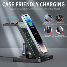 New multifunctional charging folding clock night light wireless charger suitable for Apple phones, watches, headphones - Image 4
