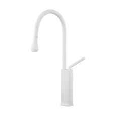 Nordic Cream White Full Copper Water Drop Kitchen Pulling Rotary Universal Faucet Sink Pot Hot and Cold Faucet - Image 5
