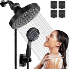 American style concealed shower head shower set socket extension rod bracket stainless steel handheld shower head set - Image 2