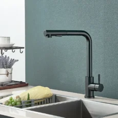 Black Pull Out Kitchen Sink Faucet Flexible 2 Modes Stream & Sprayer Nozzle Faucets Stainless Steel Hot Cold Wate Mixer Tap Deck - Image 4