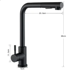 Black Pull Out Kitchen Sink Faucet Flexible 2 Modes Stream & Sprayer Nozzle Faucets Stainless Steel Hot Cold Wate Mixer Tap Deck - Image 6