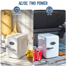 2 Pcs Mini Fridge 4L Portable Drinks Fridge Small with Cooling and Heating Function for Home Office Car and Camping Vevor Refrigerator - Image 4