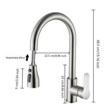 Kitchen Faucets 304 stainless steel Pull Out Kitchen Sink Water Tap Deck Mounted Mixer Stream Sprayer Head Hot Cold Taps - Image 6
