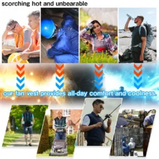 2025 Cool Vest Wearable Cooling Fan Vest Air-conditioned Clothes Cooling 13 Hours for High Temperature Work Fishing Vest Hiking - Image 6