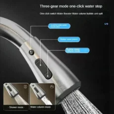 Kitchen Faucets 304 stainless steel Pull Out Kitchen Sink Water Tap Deck Mounted Mixer Stream Sprayer Head Hot Cold Taps - Image 2