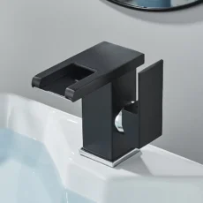 Senlesen Brass LED Waterfall Bathroom Basin Faucet Hydroelectric Power Generation Color Change Hot Cold Crane Sink Mixer Tap - Image 2