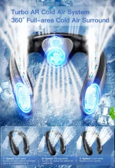 New Neck Air Conditioner Portable Neck Fan Rechargeable Semiconductor Cooling Bladeless Fan Outdoor Personal Fan Wearable Cooler - Image 4