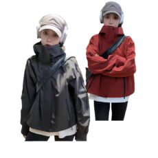2025 Heavy Industry 3D Cutting Black Hooded Stormtrooper Short Coat for Women Spring and Autumn New Outdoor Windproof - Image 5