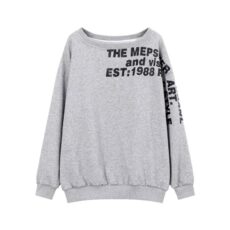2025 thickened women's sweatshirt, imitation cotton letter print design, sloping shoulder, long sleeves, lazy and versatile pullover - Image 5